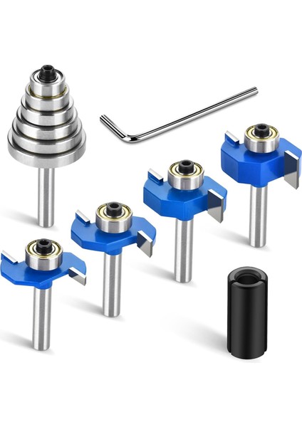 4 Adet 1/4 Şaftlı 6 Rulmanlı Freze Ucu Seti (Yurt Dışından)