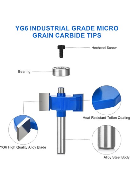 4 Adet 1/4 Şaftlı 6 Rulmanlı Freze Ucu Seti (Yurt Dışından) modelleri