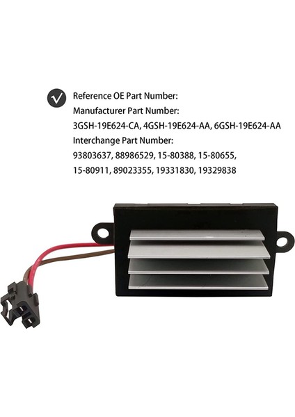 19331830 19329838 H2 Isıtıcı Için Üfleyici Motor Fan Direnci (Yurt Dışından)