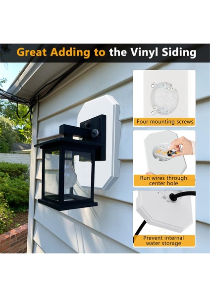 Siding Montaj Kiti, 8141DBL Dış Aydınlatma Montaj Bloğu, Beyaz (Yurt Dışından) fırsatları