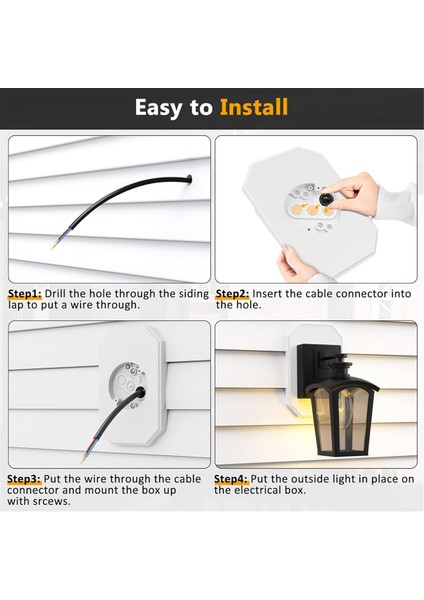 Siding Montaj Kiti, 8141DBL Dış Aydınlatma Montaj Bloğu, Beyaz (Yurt Dışından) indirimleri