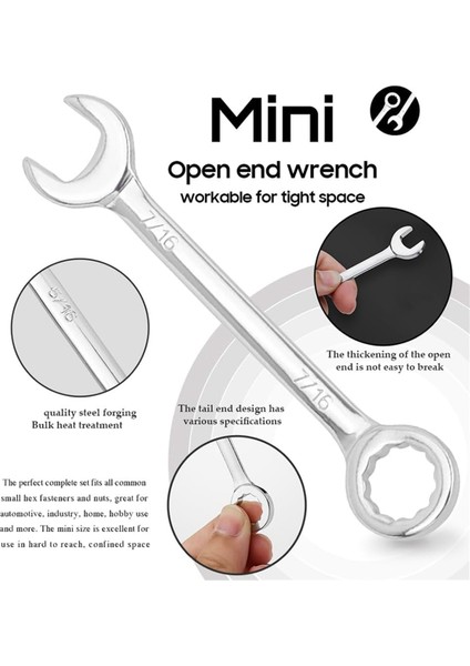 20 Parça Açık Uçlu Anahtar Seti, Mini Metrik Sae Kombinasyon Anahtar Seti (Yurt Dışından)