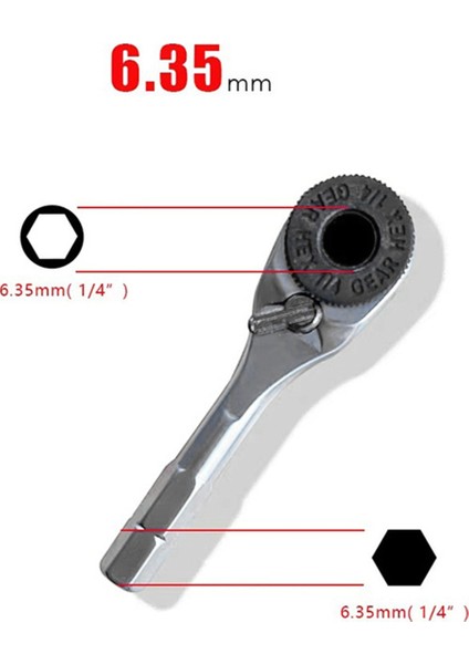 Ratchet Anahtarı 6.35MM Altıgen Tork Anahtarları Edc-Tool (Yurt Dışından) fırsatları