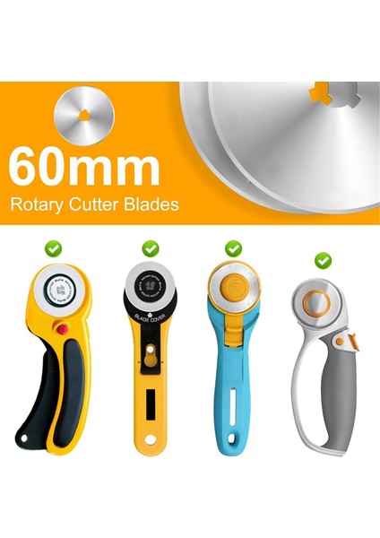 60MM - 10 Adet Döner Bıçak Yedeği Çoğu 60 mm Döner Kesiciye Uygundur (Yurt Dışından) indirimleri