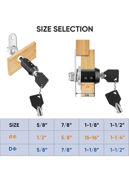 Anahtarlı Dolap Kilidi, 5/8 Inç Ağır Hizmet Tipi Boru Kam Kilidi (Yurt Dışından) fiyatları