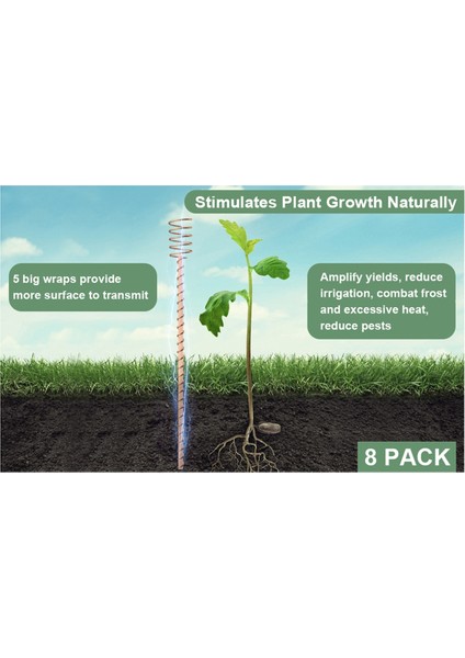 8 Paket 13,5 Inç Elektrokültür Bitki Kazıkları Yetiştirme Için (Yurt Dışından) indirimleri