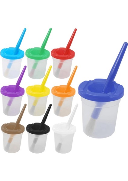 Çocuklar Için 10 Adet Boya Kapları, Sanatçılar Için Dökülmeye Karşı Dayanıklı Öğrenme Renk Kapları (Yurt Dışından)