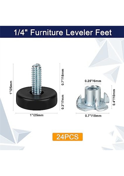 1/4 Inç Dişli Mobilya Ayakları Düzleştiriciler (Yurt Dışından) fırsatları