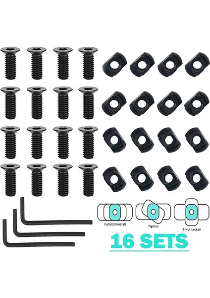 16 Paket M 4 T-Somun Metrik Kamlı Vida Yedek Setleri (Yurt Dışından) fiyatları