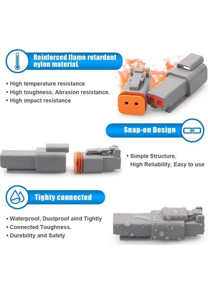 12 Takım Dt Serisi Konnektör Kiti 2 3 4 6 8 12 Pin Konnektörler IP68 (Yurt Dışından) modelleri