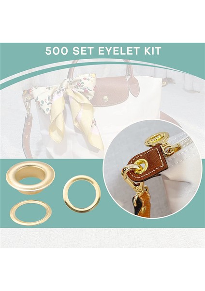 Grommet ve Rondela 500 Adet, 2 Kit, Deri Çantalar Için Banner (Altın, 1/2 Inç) (Yurt Dışından)
