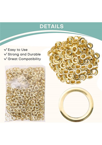 Grommet ve Rondela 500 Adet, 2 Kit, Deri Çantalar Için Banner (Altın, 1/2 Inç) (Yurt Dışından)