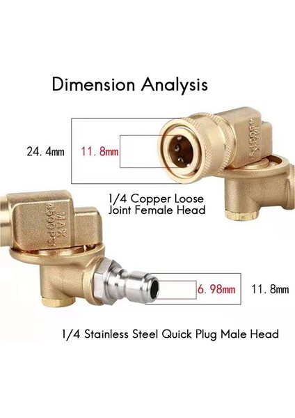 1/4ın Hızlı Bağlantı Döner Bağlantı Parçası Ayarlanabilir Adaptör (Yurt Dışından) fiyatları