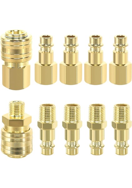 10 Adet Basınçlı Hava Bağlantısı 1/4 Inç Hızlı Bağlantı (Yurt Dışından)