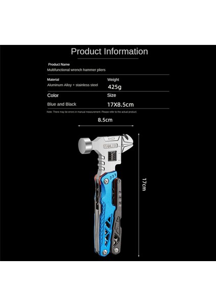 Çivi Çekiç Pense Araç Üstü Kombine Entegre Alet Çekiç (Yurt Dışından) fiyatları