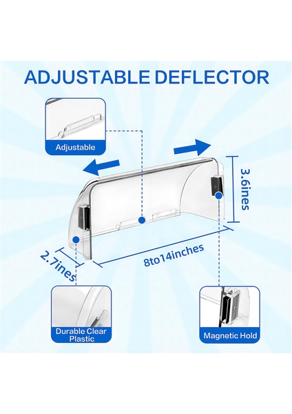 Ayarlanabilir Manyetik Hava Deflektörü 8-14IN -2 Arasında Kolay Ayarlama (Yurt Dışından) modelleri