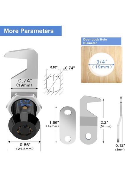 Anahtarlı Siyah Alet Kutusu Kilidi, Rv Kilidi CM1917 CM1930 5/8-Inç (Yurt Dışından) modelleri