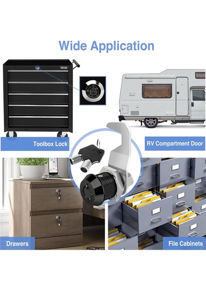 Anahtarlı Siyah Alet Kutusu Kilidi, Rv Kilidi CM1917 CM1930 5/8-Inç (Yurt Dışından) indirimleri