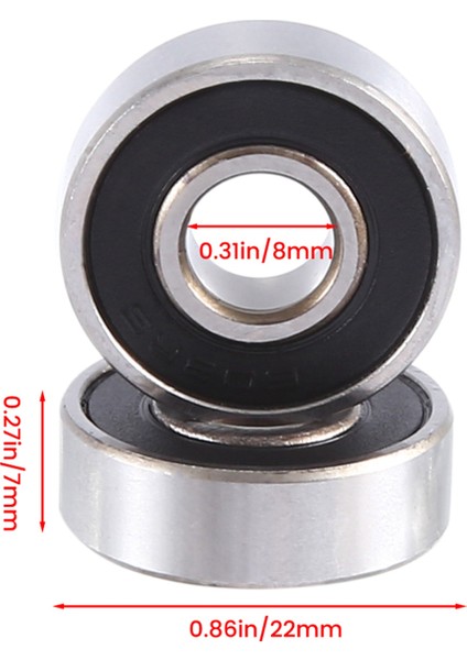 100 Adet 608- Bilyalı Rulman (8 x 22 x 7mm) (Yurt Dışından) fırsatları