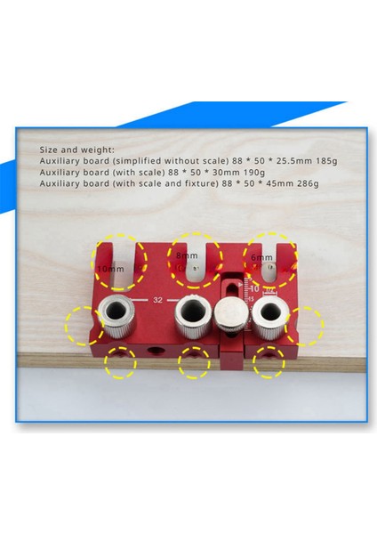 3'ü 1 Arada Konum Belirleyici Yardımcı Tahta 6 8 10MM Ölçek Kelepçeli Ölçek Tahtası (Yurt Dışından)