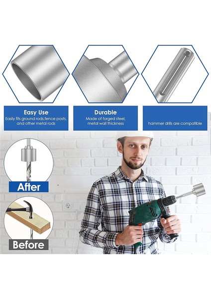 Sds Plus Döner Çekiç Matkaplar Için Topraklama Çubuğu Sürücüsü Metal (21MM) (Yurt Dışından)