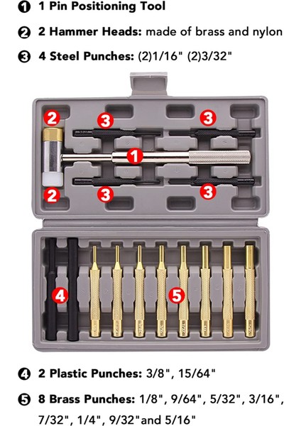 Profesyonel Rulo Pin Delgeç Seti ve Çekiç (Yurt Dışından) fiyatları