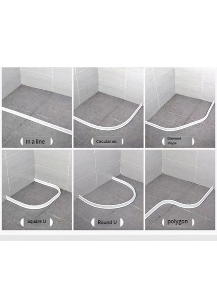 Banyo Tpe Bükülebilir Su Tutma Şeridi Duş Su Bariyeri (Yurt Dışından)