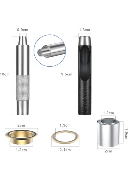 1 Set Metal Gözlü Bağlantı Montajı Çanta Deliği Kumaş Çapı 12MM (Yurt Dışından)
