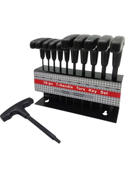 Siyah Saplı T Şeklinde Altıgen Anahtar 10 Parça Özel Şekilli T7-T40 (Yurt Dışından)
