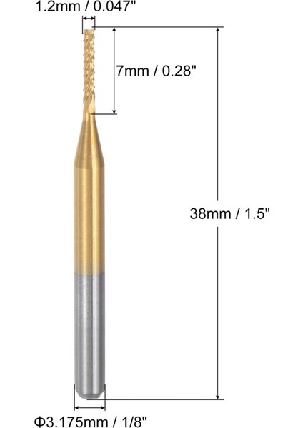 Pcb Makinesi Için 10 Adet Titanyum Kaplama Karbür, 1/8 Inç Şaft 1.2mm (Yurt Dışından)