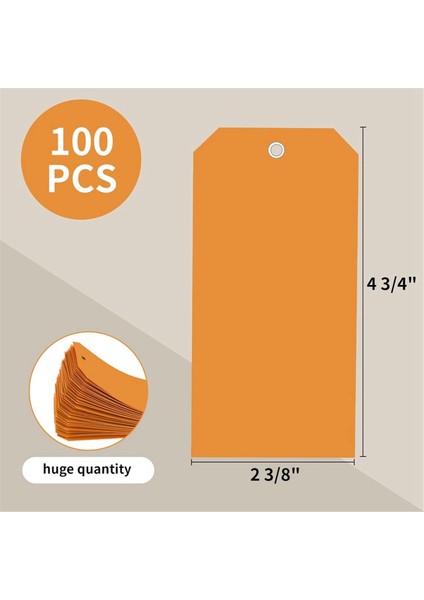 100 Adet 4 3/4 Inç x 2 3/8 Inç Plastik Nakliye Etiketi (Turuncu) (Yurt Dışından)