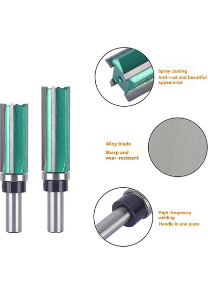 2'li Paket Dört Kenarlı Düz Bıçak 4 Dişli Yivli Sap 12 mm (Yurt Dışından)