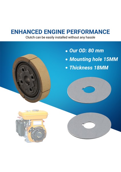 Od: 80 Mm, Montaj Deliği 15MM Kalınlık 18MM Debriyaj Uyumlu (Yurt Dışından) indirimleri