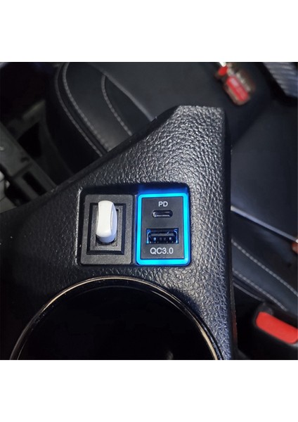 Araba Qc 3.0 Şarj Cihazı Type C USB Hızlı Şarj Soketi ile (Yurt Dışından)