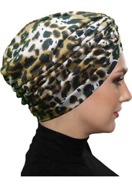 Savanna Chic Desenli Çapraz ve Bant Detaylı Astarlı Hazır Türban Tesettür Havuz Bonesi fırsatları