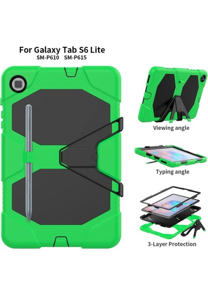 Samsung Galaxy P610 Tab S6 Lite 10.4 Kılıf Griffin Tablet Kapak - Yeşil Bstmy