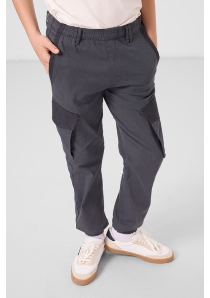 Gri Standart Fit Dokuma Hafif Esnek Chino Erkek Çocuk Pantolon - 11271