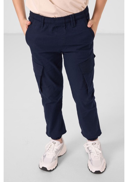 Lacivert Standart Fit Dokuma Hafif Esnek Chino Erkek Çocuk Pantolon - 11271