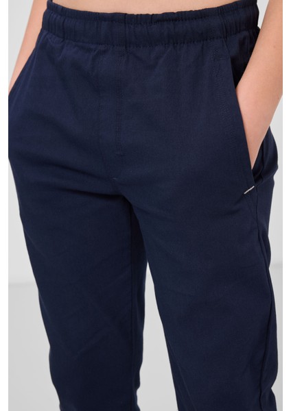 Lacivert Standart Fit Dokuma Hafif Esnek Chino Erkek Çocuk Pantolon - 11272