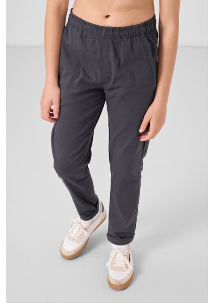Gri Standart Fit Dokuma Hafif Esnek Chino Erkek Çocuk Pantolon - 11272