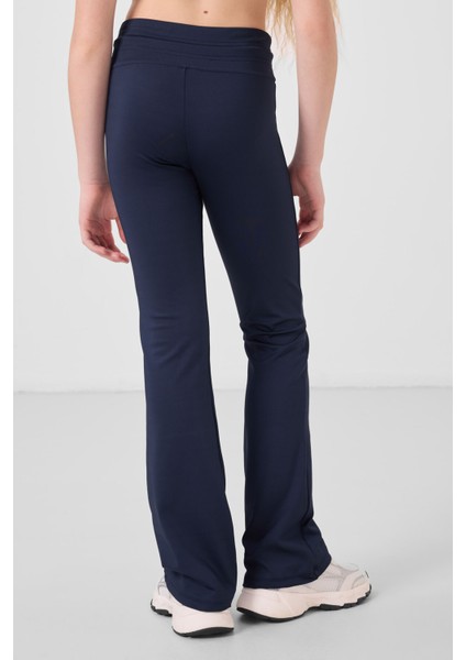 Indigo Esnek Standart Fit Basic Performans Ispanyol Paça Kız Çocuk Tayt - 75193