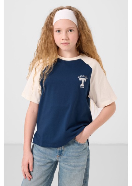 Parlament O Yaka Pamuklu Baskılı Oversize Fit Kız Çocuk T-Shirt - 75179 fırsatları