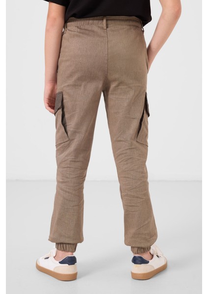 Camel Standart Fit Dokuma Hafif Esnek Chino Erkek Çocuk Pantolon - 11271