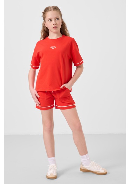 Fiesta Pamuklu Yumuşak Dokulu Standart Fit Basic Kız Çocuk Şort Takım - 75183