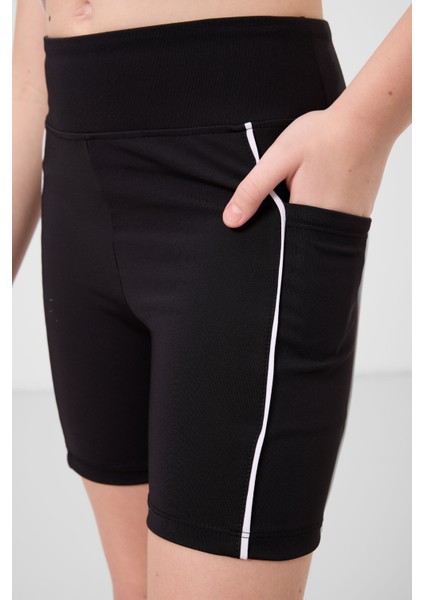 Siyah Esnek Standart Fit Basic Performans Kız Çocuk Tayt - 75189