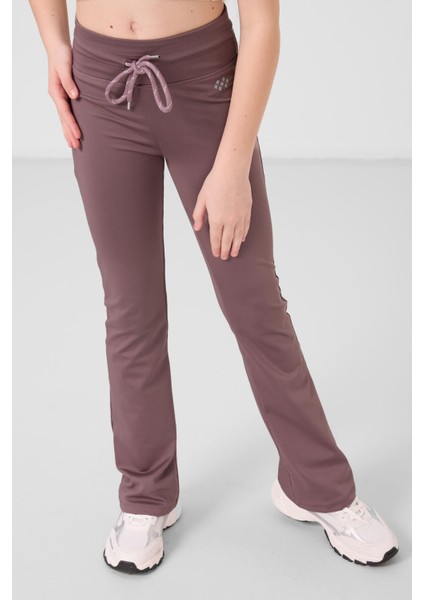 Gül Kurusu Esnek Standart Fit Basic Performans Ispanyol Paça Kız Çocuk Tayt - 75193