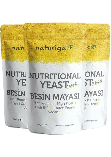 Nutritional Yeast Besin Mayası - Glutensiz ve Şeker Ilavesiz 100 gr 3'lü