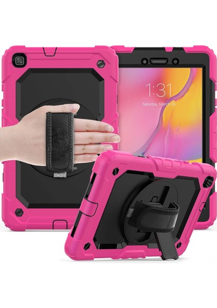 Samsung Galaxy T290 Tab A 8 Kılıf Pars Tablet Kapak - Pembe Bstmy