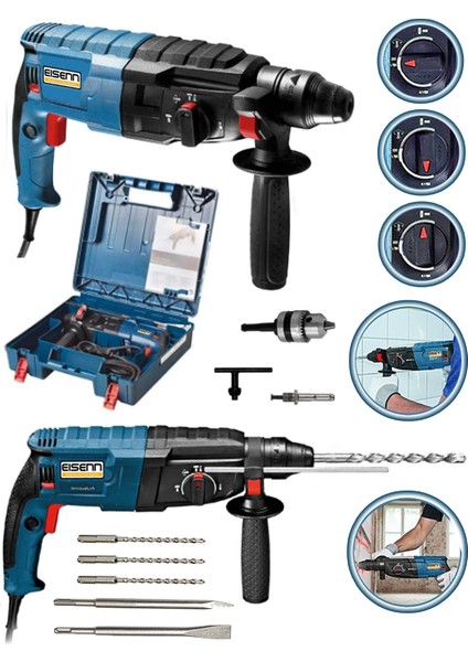 Germany Technology Heavy Duty 3600 W Kırıcı Delici Matkap + 5 Pcs Set
