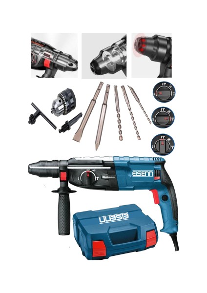 Germany Technology Heavy Duty 3600 W Kırıcı Delici Matkap + 5 Pcs Set